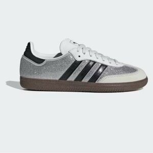 Adidas Women's Silver and Black Sneakers